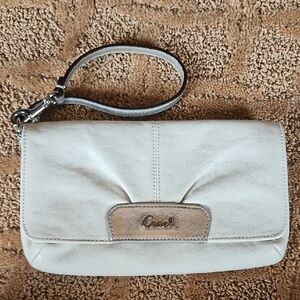 Coach Cream Wristlet Clutch